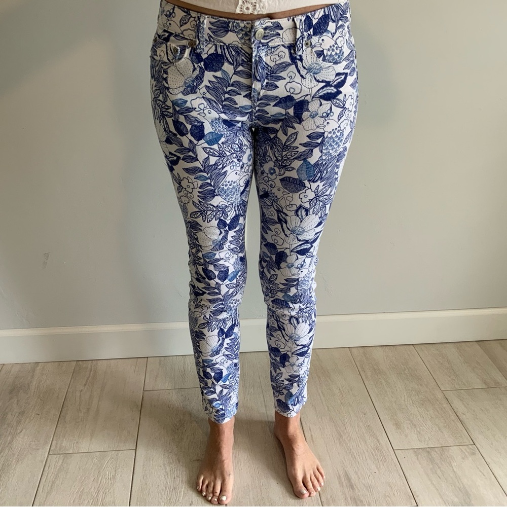 Vineyard Vines Blue Floral Women's Cropped Jeans